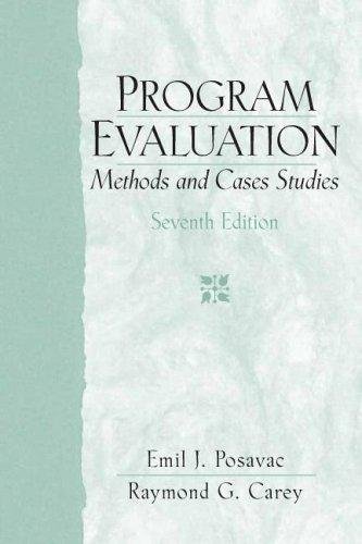 Book Program Evaluation : Methods and Cases Studies - By Posavac : Carey - 7TH SEVENTH EDITION free