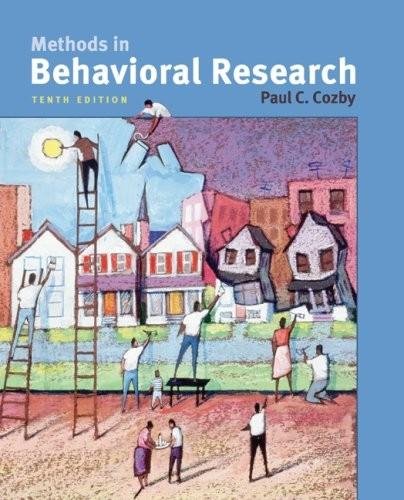 Book Methods in Behavioral Research (10th, Tenth Edition) - By Paul C. Cozby [Book Only] free