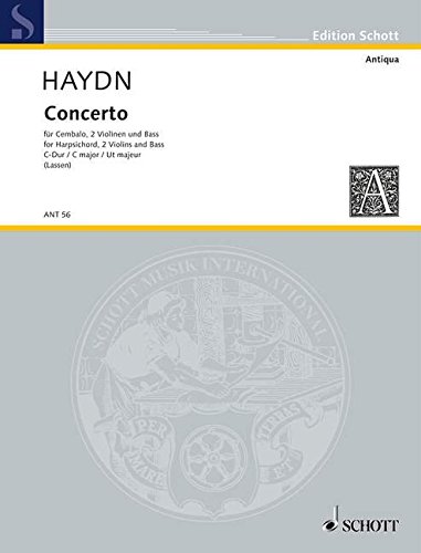 Book Concerto Hob.XIV: 13 - (Divertimento) - clavecin (piano), 2 violons et basse (violoncelle) - Partition et parties - ANT 56 free