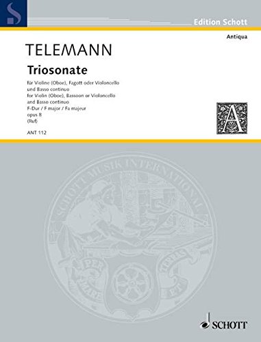 Book SCHOTT TELEMANN G.PH. - TRIOSONATE F-DUR Classical sheets Chamber music free