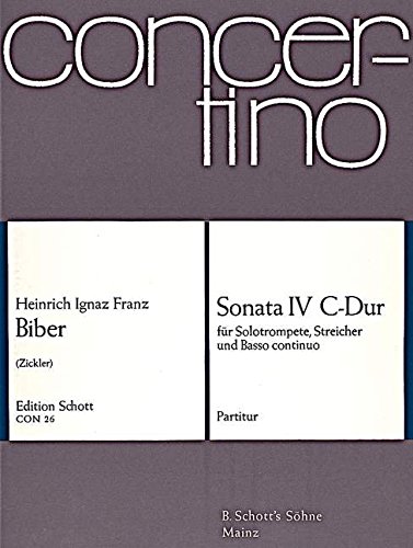 Book Sonate Nr. 4 en Ut majeur - seul-trompette, cordes et basse continue - Partition - CON 26 free
