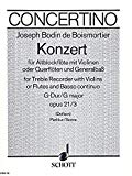 Book SCHOTT BOISMORTIER J.B. DE - CONCERTO G MAJOR OP.21/3 - TREBLE RECORDER, VIOLIN (FLUTE) AND BASSO CONTINUO Partition classique Bois Flûte à bec free