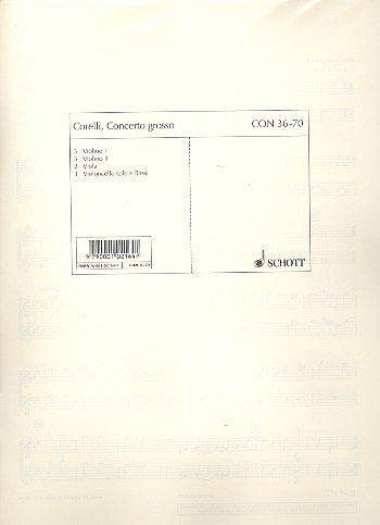 Book Partitions classique SCHOTT CORELLI ARCANGELO - CONCERTO GROSSO G MINOR OP. 6/8 Ensemble à cordes free