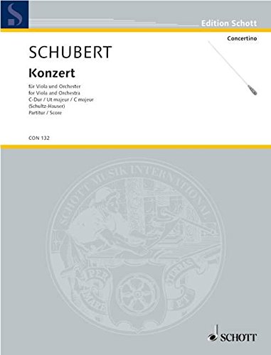 Book Partitions classique SCHOTT SCHUBERT J. - KONZERT C-DUR - VIOLA, ORCHESTER Alto free
