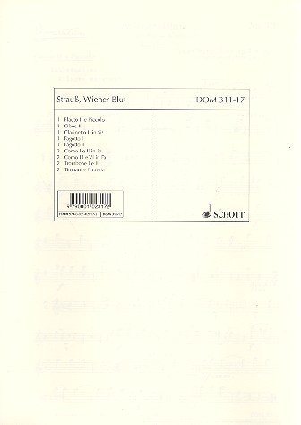 Book WIENER BLUT OP. 354 ORCHESTRE-ENSEMBLE DE PARTITIONS free