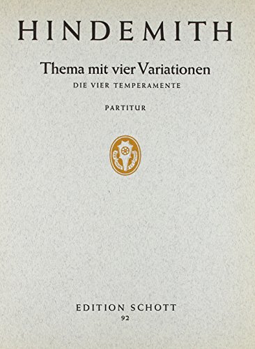 Book Thema mit 4 Variationen - 'Die 4 Temperamente' - orchestre à cordes et piano - Partition d'orchestre - ED 92 free
