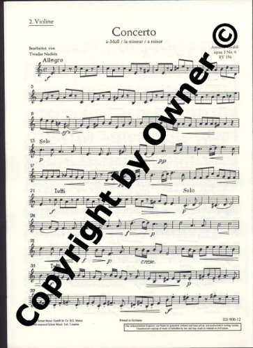 Book L'ESTRO ARMONICO OP. 3/6 RV 356 / PV 1 free