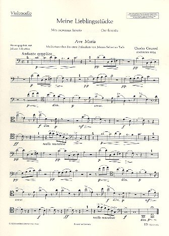 Book Mes morceaux favoris - Eine Sammlung musikalischer Welterfolge - violon et Piano - Partie séparée Violoncello - ED 1510-03 free