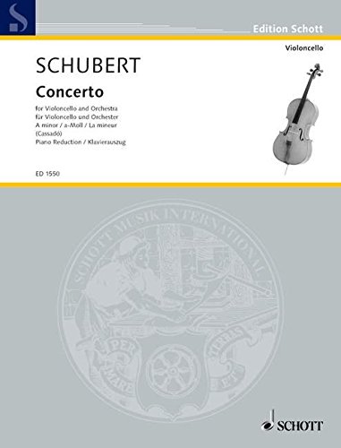 Book SCHOTT SCHUBERT FRANZ - CONCERTO A MINOR - CELLO AND ORCHESTRA Partition classique Cordes Violoncelle free