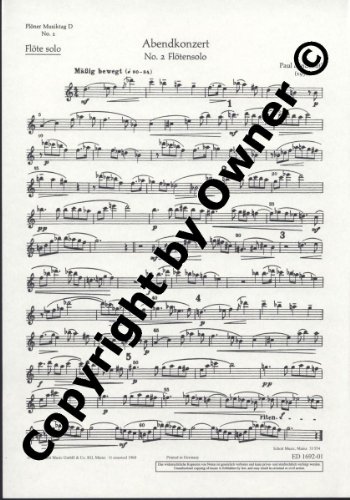 Book Plöner Musiktag - D Abendkonzert - Nr. 2 - flûte et orchestre à cordes - Solo Flöte - ED 1692-01 free