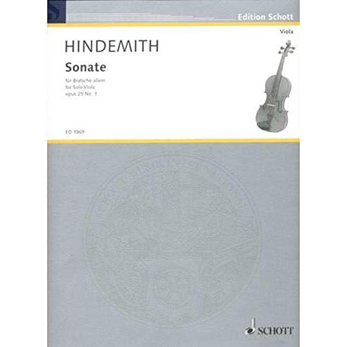 Book Partitions classique SCHOTT HINDEMITH PAUL - VIOLA SONATA OP. 25/1 - VIOLA Alto free