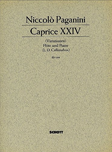 Book SCHOTT PAGANINI NICCOLO - CAPRICE XXIV - FLUTE AND PIANO Partition classique Bois Flûte traversière free