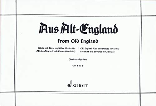 Book From Old England for Treble Recorder - Keestner and Spittler free