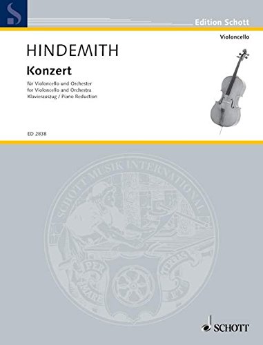 Book SCHOTT HINDEMITH PAUL - CELLO CONCERTO - CELLO AND ORCHESTRA Partition classique Cordes Violoncelle free