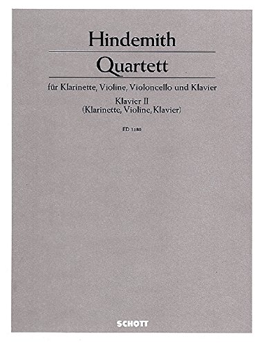 Book SCHOTT HINDEMITH PAUL - QUARTET - PARTIE DE PIANO II Partition classique Piano - instrument à clavier Piano free