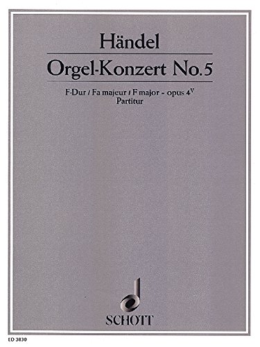 Book Orgel-Konzert Nr. 5 F-Dur op. 4/5 HWV 293 - orgue, 2 hautbois, basson et cordes - Partition - ED 3830 free