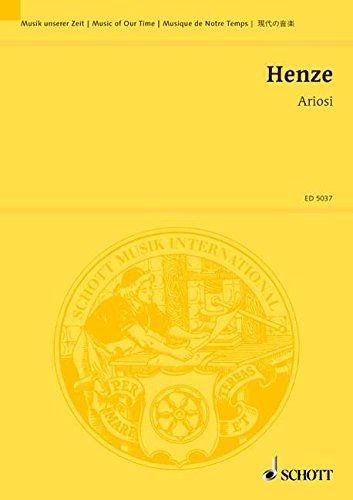 Book SCHOTT HENZE HANS WERNER - ARIOSI - SOPRANO, VIOLIN AND ORCHESTRA Partition classique Vocale - chorale Choeur et ensemble vocal free