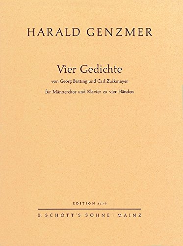 Book Vier Gedichte - choeur d'hommes (TTBB) et piano à 4 mains - Partition - ED 5179 free