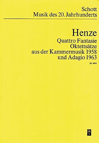 Book Quattro Fantasie - Oktettsätze aus der 'Kammermusik 1958' und 'Adagio 1963' - Music Of Our Time - clarinette, basson, cor, 2 violons, alto, violoncelle et contrebasse - Partition d'étude - ED 6081 free