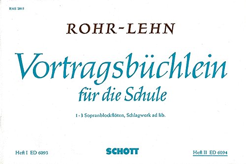 Book Vortragsbüchlein für die Schule Band 2 - Beiheft zum 'Flötenbüchlein für die Schule' - 1-3 flûte à bec et instruments à percussion - Partition - ED 6094 free