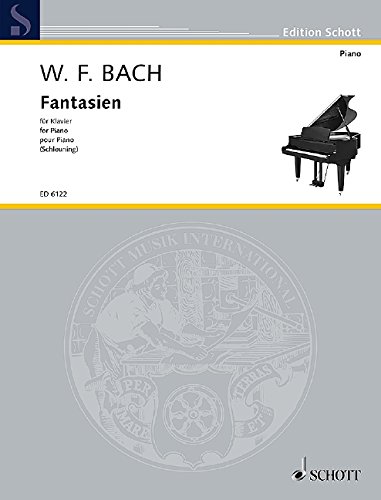 Book SCHOTT BACH WILHELM FRIEDEMANN - PIANO FANTASIES - PIANO Partition classique Piano - instrument à clavier Piano free