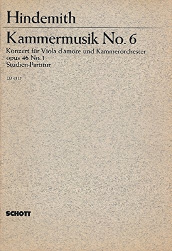 Book Kammermusik Nr. 6 op. 46/1 - viole d'amour et orchestre de chambre - Partition d'étude - ED 6315 free