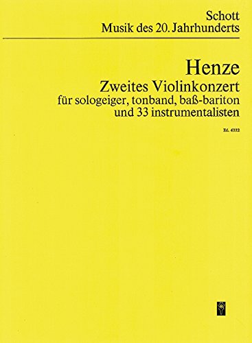 Book 2. Violinkonzert - Unter Verwendung des Gedichts 'Hommage à Gödel' von Hans Magnus Enzensberger - Music Of Our Time - seulviolonr, bande magnétique, bassebaryton et 33 instrumentalisten - Partition d'étude - ED 6332 free