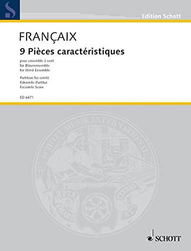 Book 9 Pièces caractéristiques - pour 2 flûtes, 2 hautbois, 2 clarinettes, 2 basson et 2 cors - 2 flûtes, 2 hautbois 2 clarinettes, 2 bassons et 2 cors - Partition - ED 6471 free