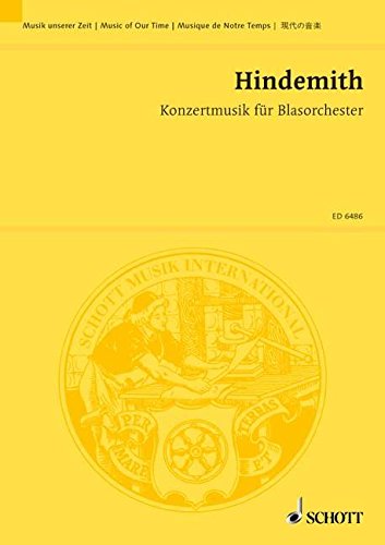 Book SCHOTT HINDEMITH PAUL - CONCERT MUSIC OP. 41 - WIND BAND Partition classique Ensemble et orchestre Ensemble vent free