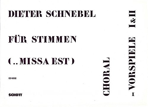 Book Für Stimmen (...missa est) - Choralvorspiele I/II - orgue, instruments secondaires et bande magnétique - Partition - ED 6532 free