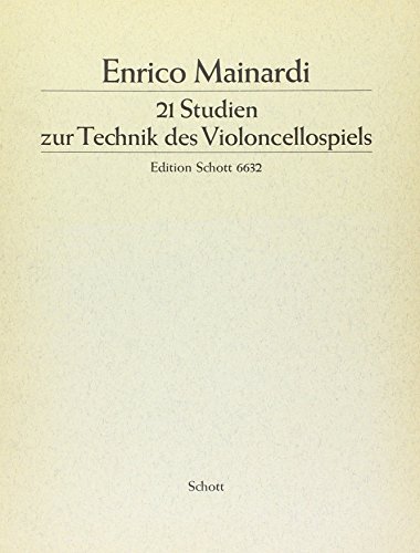 Book SCHOTT MAINARDI ENRICO - 21 STUDIES - CELLO Partition classique Cordes Violoncelle free