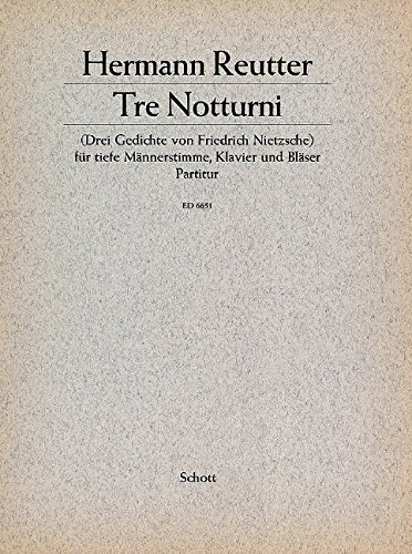 Book Tre Notturni - 3 Gedichte - basse voix d'homme, piano et 5 instruments à vent - Partition - ED 6651 free
