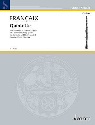 Book Quintette - pour clarinette en si bémol et quatuor à cordes - clarinette et quatuor à cordes - Partition - ED 6737 free