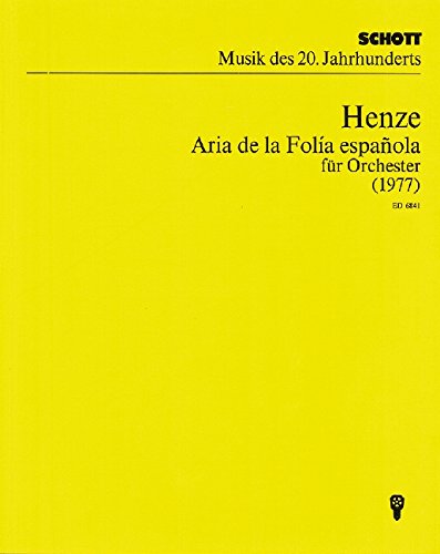 Book Aria de la folía española - Fassung für Orchester - Music Of Our Time - orchestre - Partition de direction et d'étude - ED 6841 free