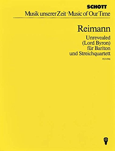 Book Unrevealed - Music Of Our Time - baryton et quatuor à cordes - Partition d'étude - ED 6941 free