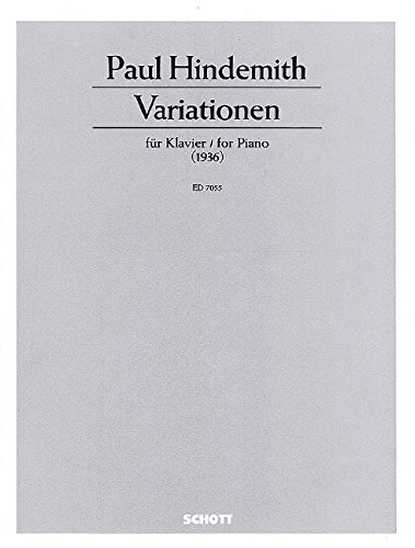 Book SCHOTT HINDEMITH PAUL - VARIATIONEN - PIANO Partition classique Piano - instrument à clavier Piano free