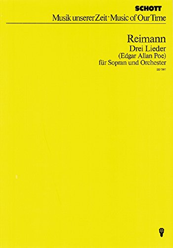 Book Drei Lieder - nach Gedichten von Edgar Allen Poe - Music Of Our Time - soprano et orchestre - Partition de direction et d'étude - ED 7097 free
