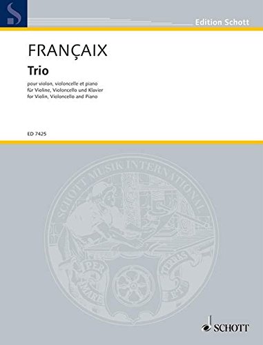 Book Partitions classique SCHOTT FRANCAIX JEAN - TRIO (1986) Musique de chambre free