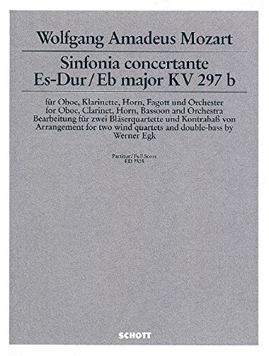 Book Sinfonia concertante Es-Dur KV 297b - 8 instruments à vent (2 hautbois, 2 clarinettes, 2 bassons, 2 cors) et contrebasse - Partition - ED 7525 free