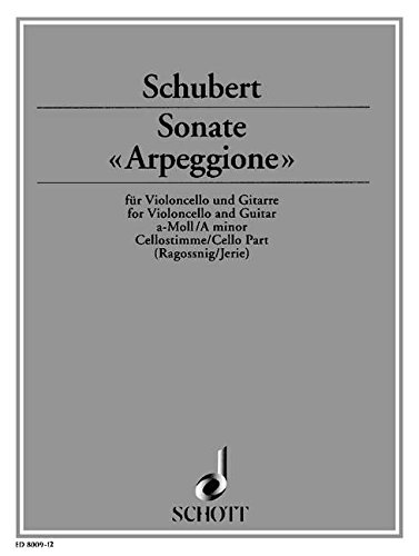 Book SCHOTT SCHUBERT FRANZ - SONATA ARPEGGIONE D 821 - CELLO PART Classical sheets Cello free