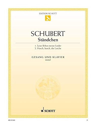 Book SCHOTT SCHUBERT FRANZ - 2 STANDCHEN D 957/4 / D 889 - MEDIUM VOICE AND PIANO Partition classique Vocale - chorale Voix solo, piano free