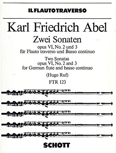 Book SCHOTT ABEL C. F. - ZWEI SONATEN - FLUTE ET BC Partition classique Bois Flûte traversière free