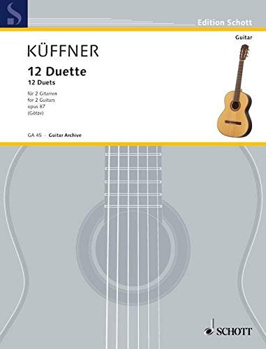 Book SCHOTT KFFNER JOSEPH - 12 DUETS OP. 87 - 2 GUITARS Partition classique Guitare - luth Guitare free