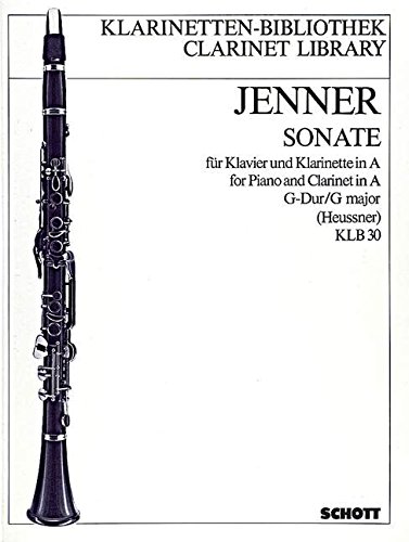 Book Partitions classique SCHOTT JENNER C.U.G. - SONATA G MAJOR - CLARINETTE EN LA ET PIANO Clarinette free