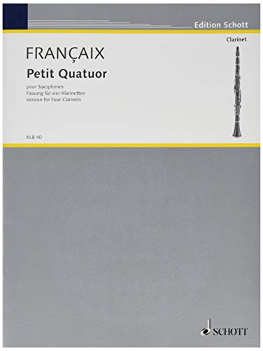 Book SCHOTT FRANCAIX JEAN - PETIT QUATUOR - SAXOPHONES Partition classique Bois Saxophone free