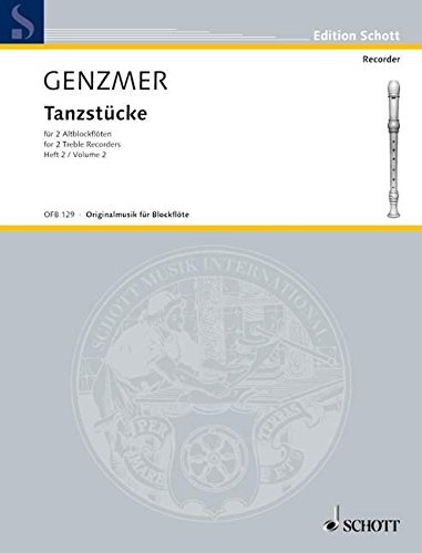 Book SCHOTT GENZMER HARALD - DANCE PIECE HEFT 2 - 2 TREBLE RECORDERS Partition classique Bois Flûte à bec free