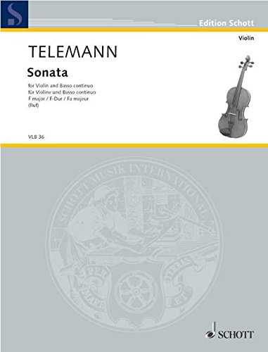 Book SCHOTT TELEMANN G.P. - SONATA IN F MAJOR Partition classique Cordes Violon free