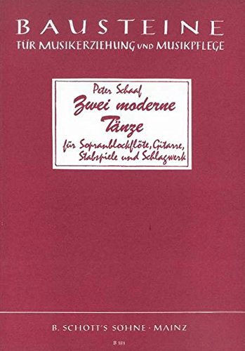 Book Zwei moderne Tänze - Bausteine - Series of Works (Practical Help) - 2 flûtes à bec sopranos, guitare, famille des baguettes et percussion - Partition - B 181 free