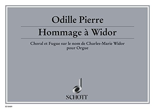 Book SCHOTT PIERRE ODILE - HOMMAGE A WIDOR OP. 5 - ORGAN Partition classique Piano - instrument à clavier Orgue free