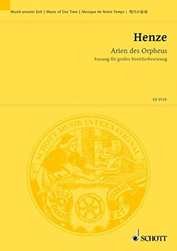 Book Arien des Orpheus - Music Of Our Time - Guitare, harpe, clavecin et grande formation de cordes - Partition d'étude - ED 9135 free